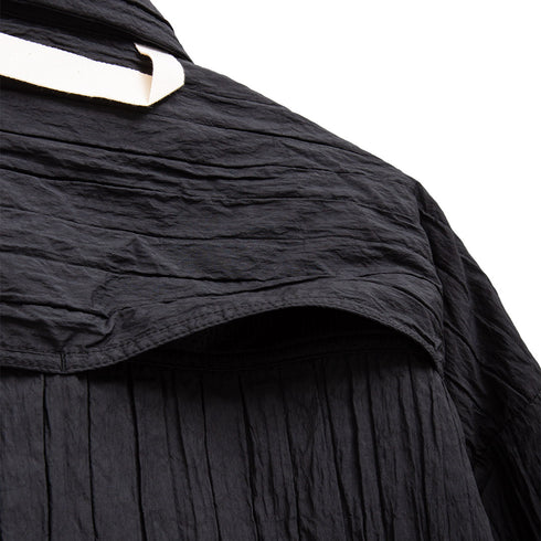 Merely Made Merely Quilted Cropped Shirt Black 24231SH Degli Uberti